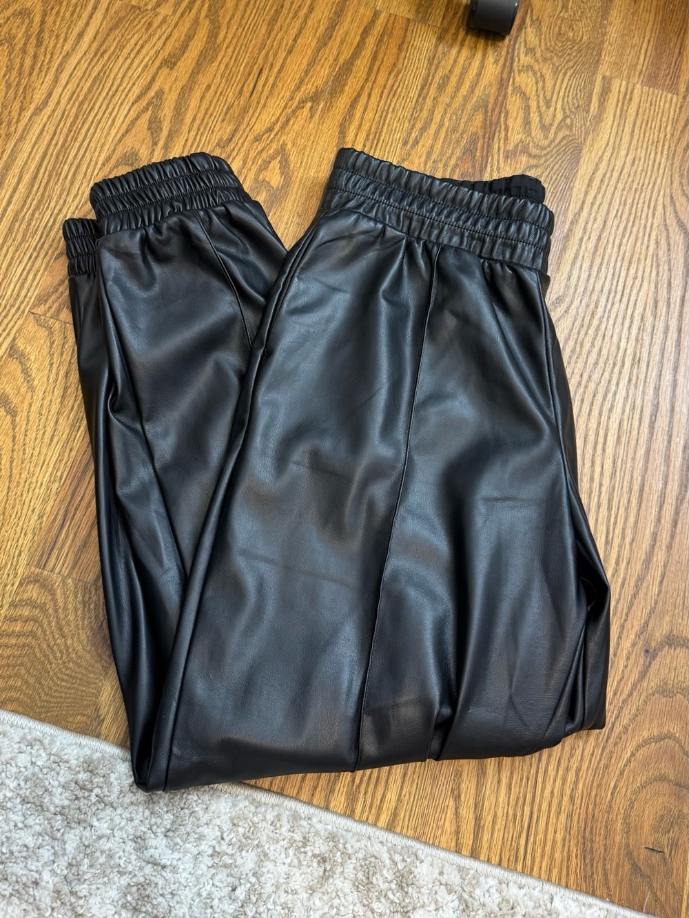 Express Black Faux Leather Jogger Pants